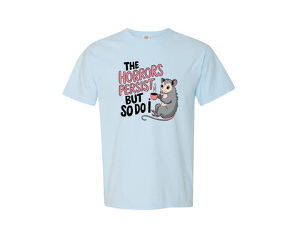 brand:Comfort Colors|color:Chambray|Possum Coffee Quote Cute Goth Art Graphic T-Shirt