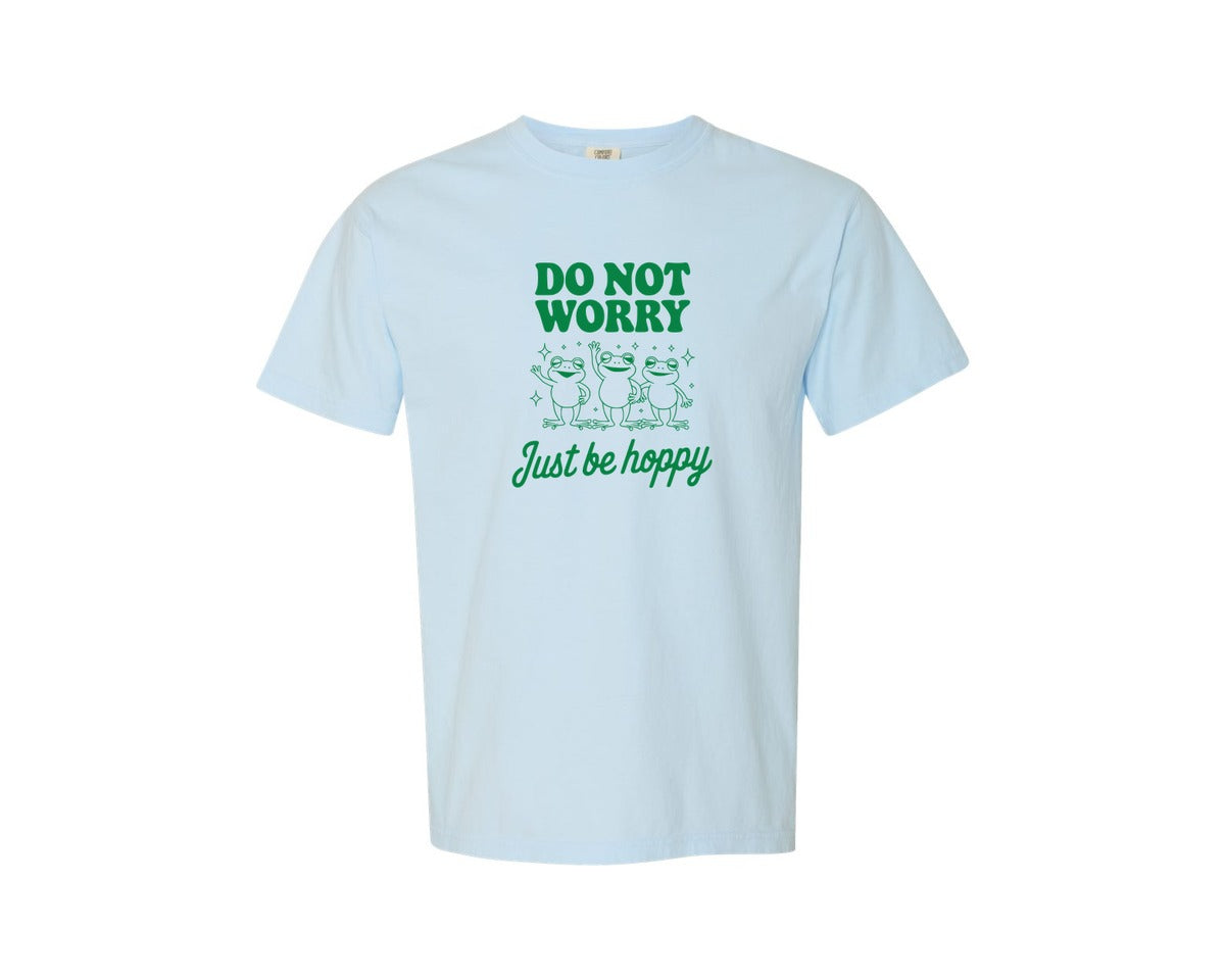 brand:Comfort Colors|color:Chambray|Do Not Worry Just Be Hoppy Frog T Shirt 2 Graphic T-Shirt