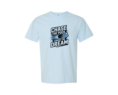 brand:Comfort Colors|color:Chambray|Ice Hockey Chase The Puck Shirt Graphic T-Shirt
