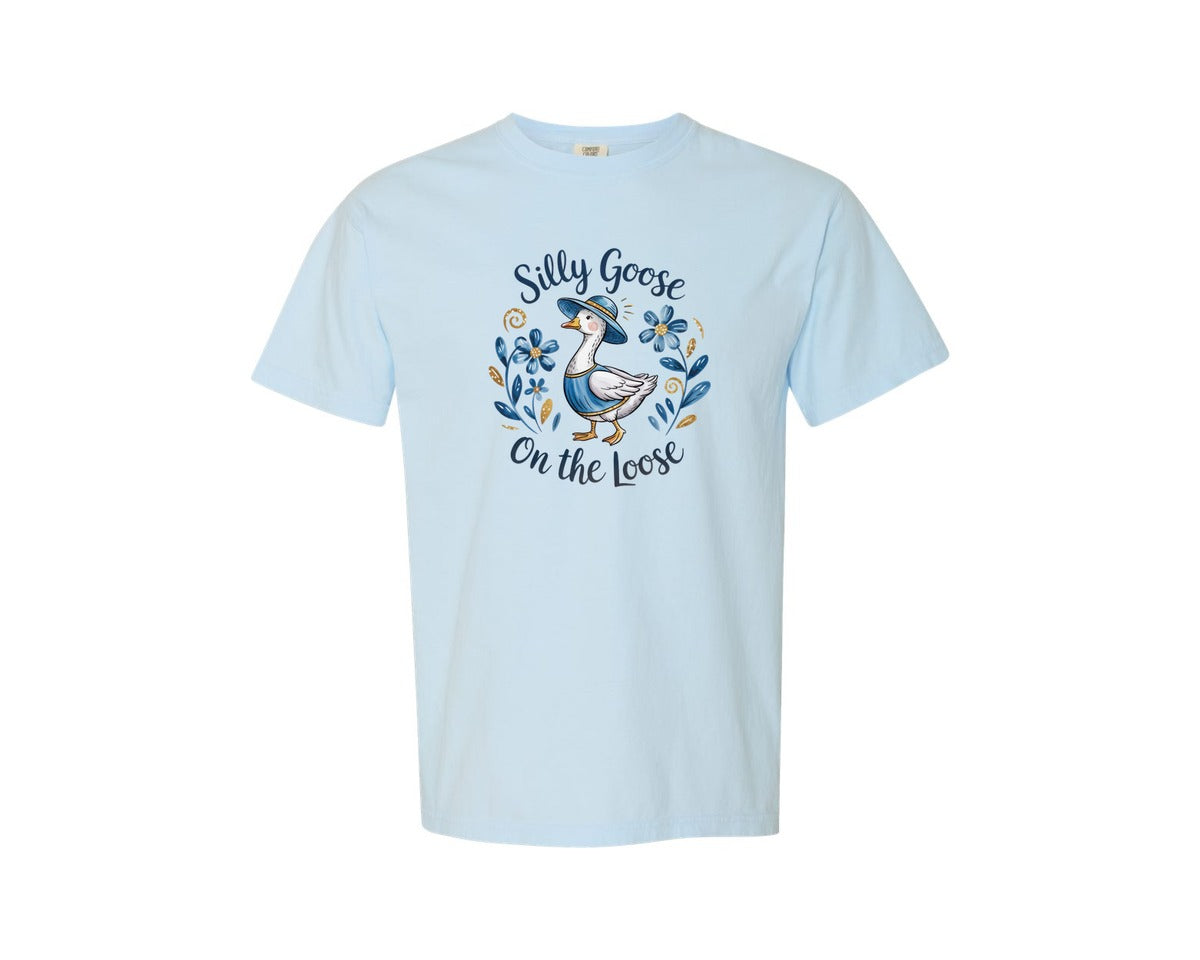 brand:Comfort Colors|color:Chambray|Silly Goose On The Loose Mama Goose Graphic T-Shirt