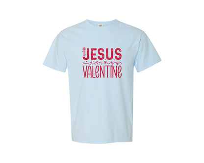 brand:Comfort Colors|color:Chambray|Valentine Jesus Valentine 2 Graphic T-Shirt