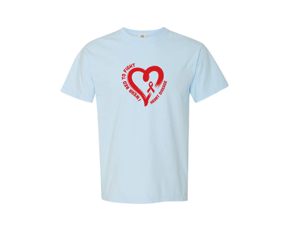 brand:Comfort Colors|color:Chambray|I Wear Red To Fight Heart Disease Graphic T-Shirt