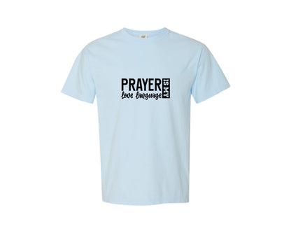 brand:Comfort Colors|color:Chambray|Pray With Me Christian Front Back Graphic T-Shirt