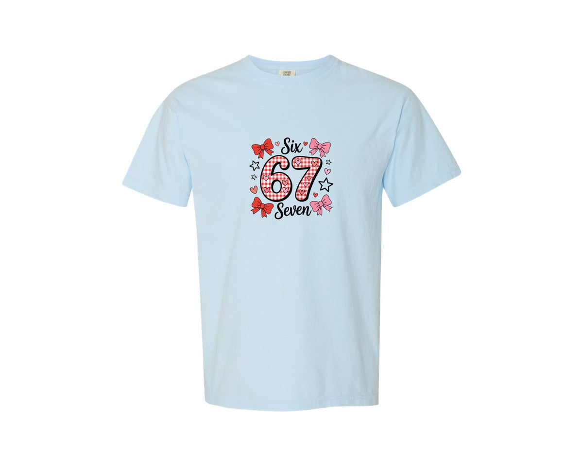 brand:Comfort Colors|color:Chambray|6 7 Valentine Trendy Valentine Graphic T-Shirt