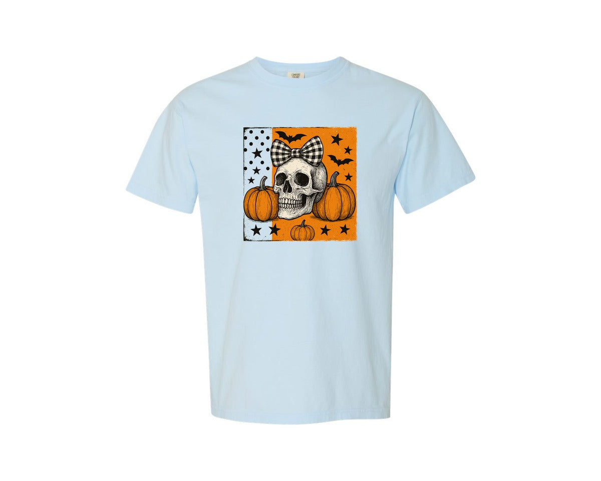 brand:Comfort Colors|color:Chambray|Thanksgiving Pumpkin Graphic T-Shirt