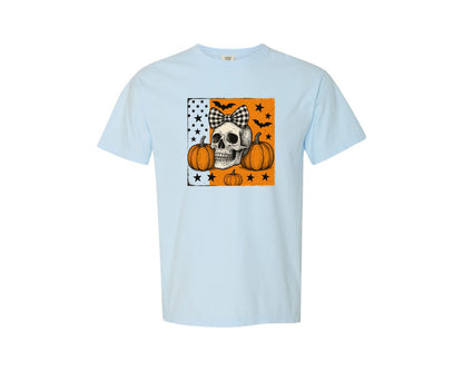brand:Comfort Colors|color:Chambray|Thanksgiving Pumpkin Graphic T-Shirt