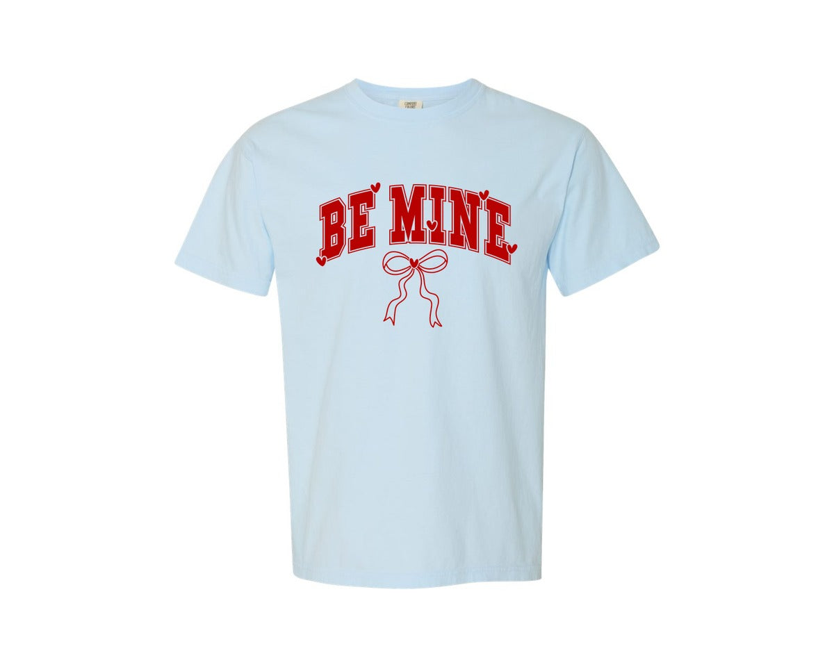 brand:Comfort Colors|color:Chambray|Valentines Day Be Mine Coquette Graphic T-Shirt