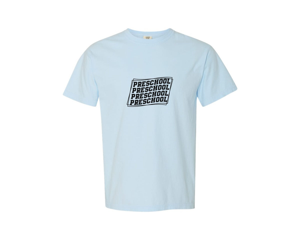 brand:Comfort Colors|color:Chambray|Preschool Design Graphic T-Shirt