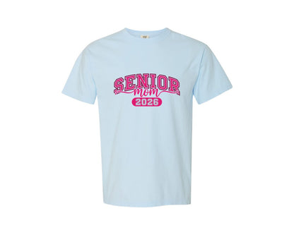 brand:Comfort Colors|color:Chambray|Bold Pink Senior Mom 2026 Graphic T-Shirt