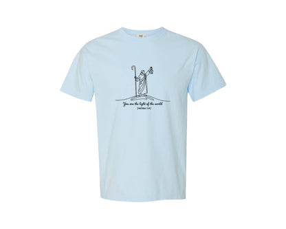 brand:Comfort Colors|color:Chambray|You Are The Light Of The World Matt Graphic T-Shirt