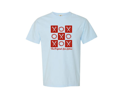 brand:Comfort Colors|color:Chambray|Xoxo The Original Love Letters Love Graphic T-Shirt