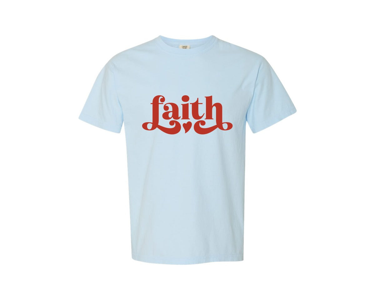brand:Comfort Colors|color:Chambray|Faith Boho Self Christian Quot Graphic T-Shirt