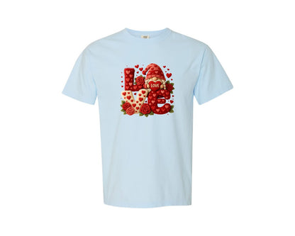 brand:Comfort Colors|color:Chambray|Valentine Crochet Valentine Graphic T-Shirt