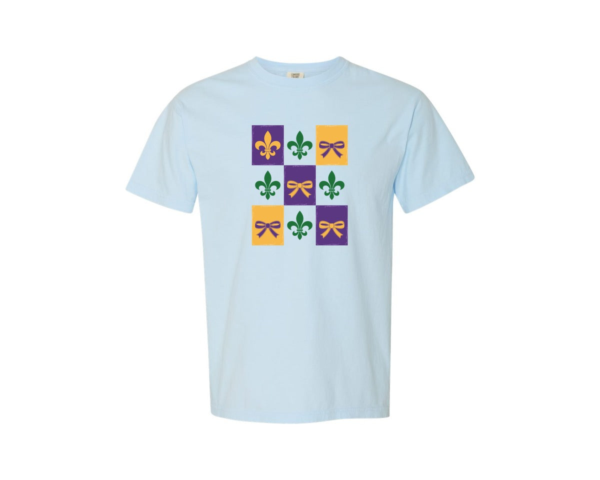 brand:Comfort Colors|color:Chambray|Mardi Gras Brushstroke Graphic T-Shirt