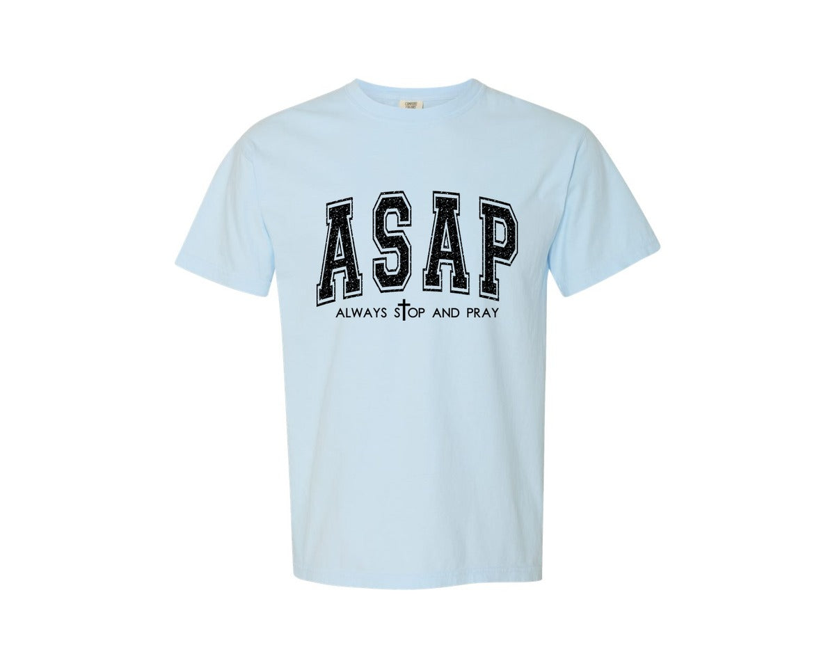 brand:Comfort Colors|color:Chambray|Retro Christian Asap Always Stop Graphic T-Shirt