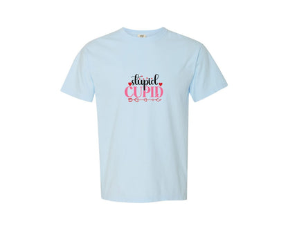 brand:Comfort Colors|color:Chambray|Stupid Cupid 8 Graphic T-Shirt