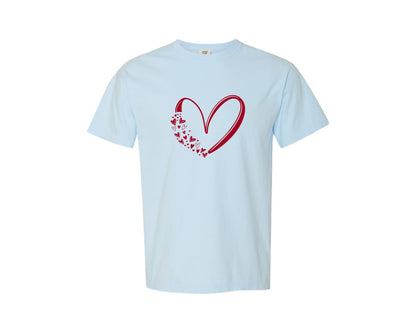 brand:Comfort Colors|color:Chambray|Valentine Heart Love Heart Graphic T-Shirt