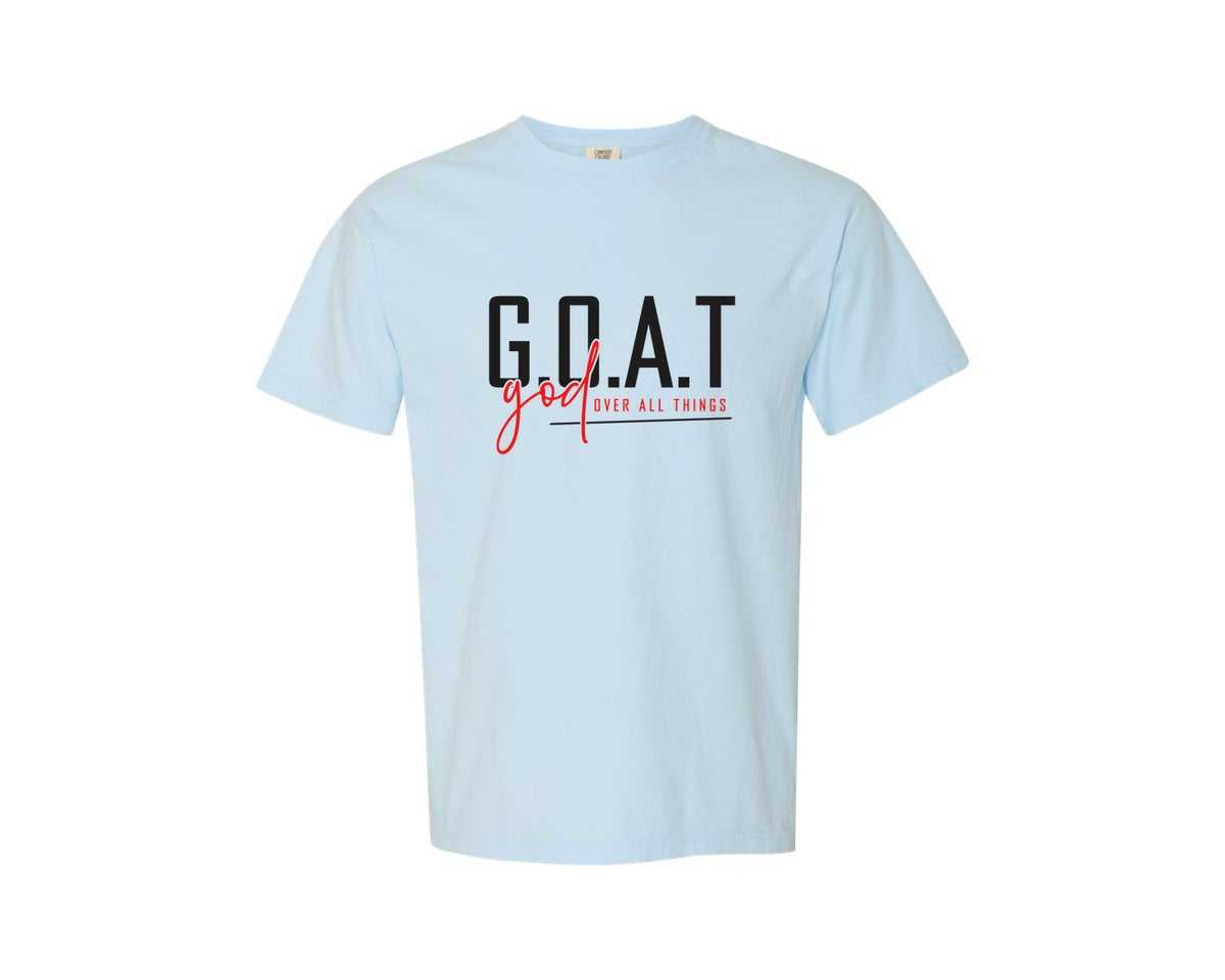 brand:Comfort Colors|color:Chambray|God Over All Things Shirt Design Graphic T-Shirt