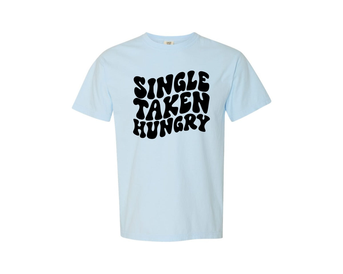 brand:Comfort Colors|color:Chambray|Single Taken Hungry 40 Graphic T-Shirt