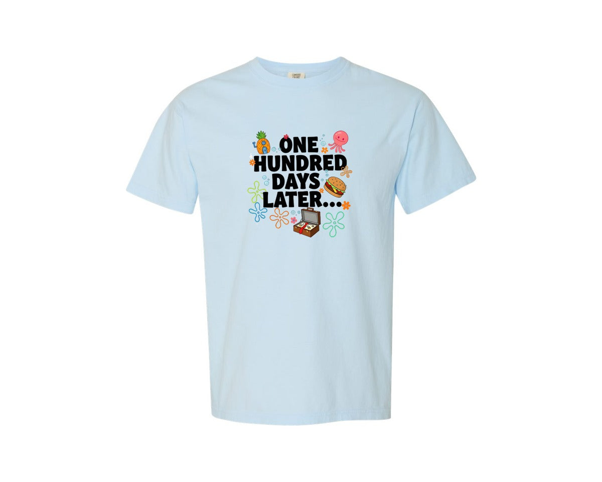 brand:Comfort Colors|color:Chambray|One Hundred Days Later 4 Graphic T-Shirt