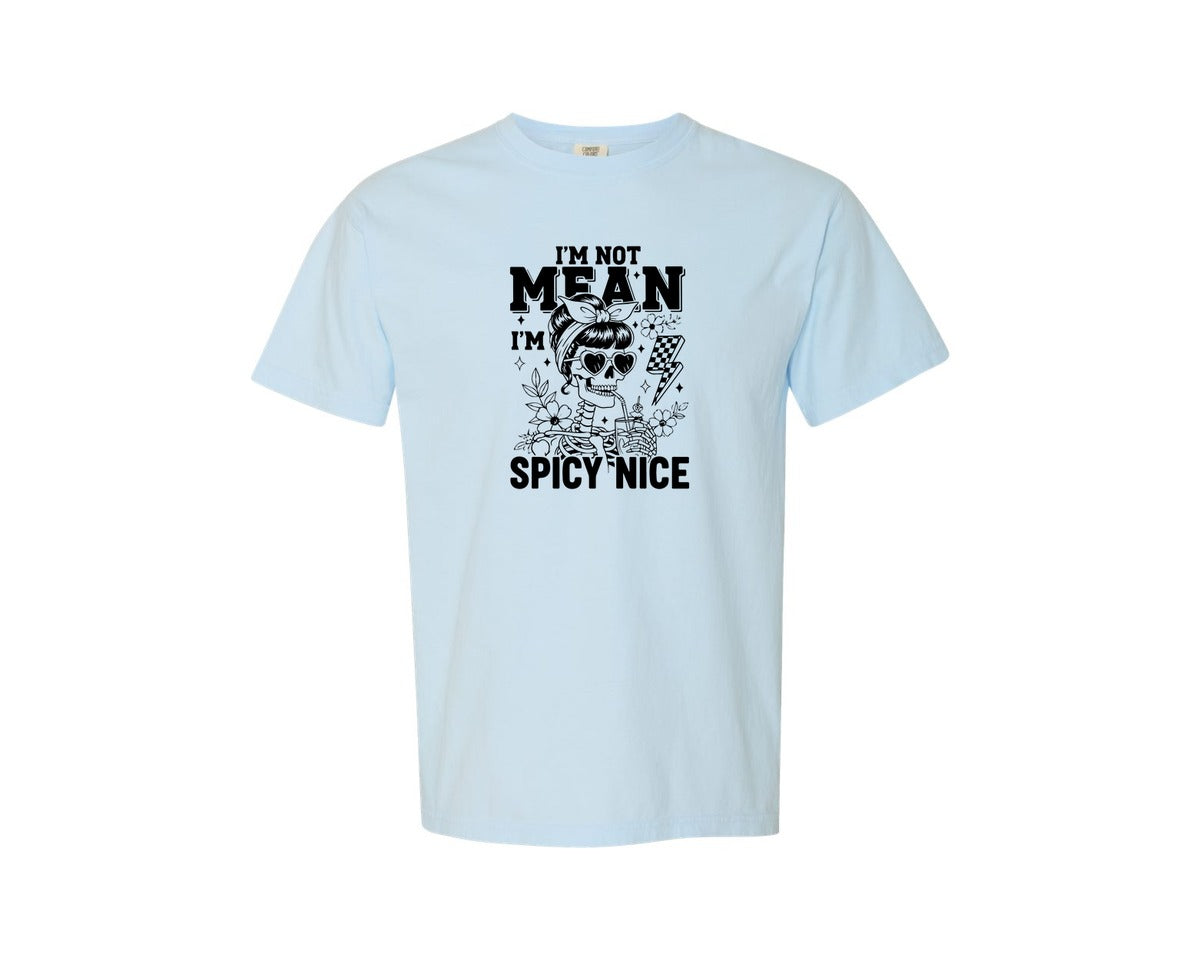 brand:Comfort Colors|color:Chambray|Funny Skeleton Saying Shirt Graphic T-Shirt