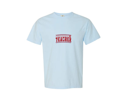 brand:Comfort Colors|color:Chambray|Cupids Favorite Teacher Valentine 4 Graphic T-Shirt