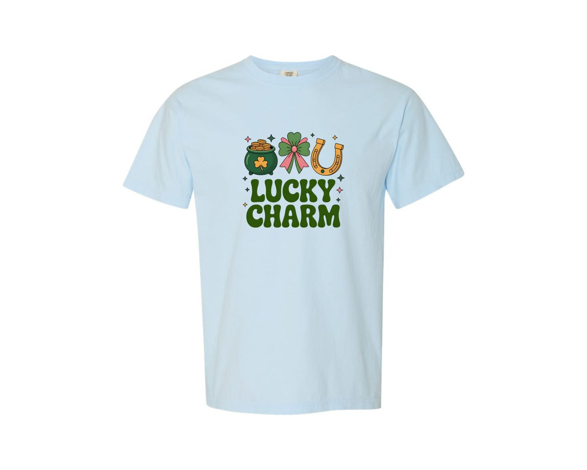 brand:Comfort Colors|color:Chambray|Lucky Charm St Patricks Day 8 Graphic T-Shirt