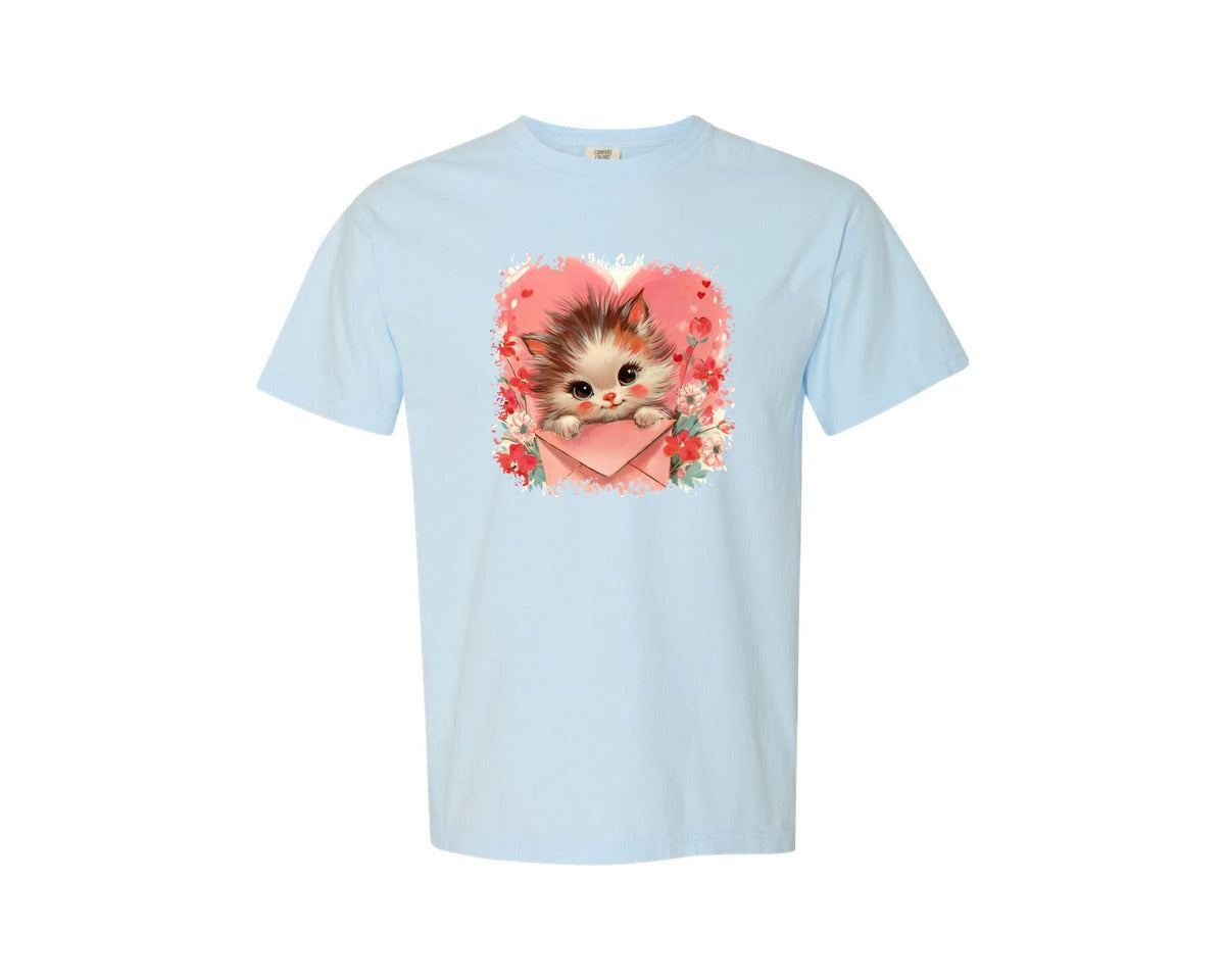 brand:Comfort Colors|color:Chambray|Vintage Valentine Square Tshirt 30 Graphic T-Shirt