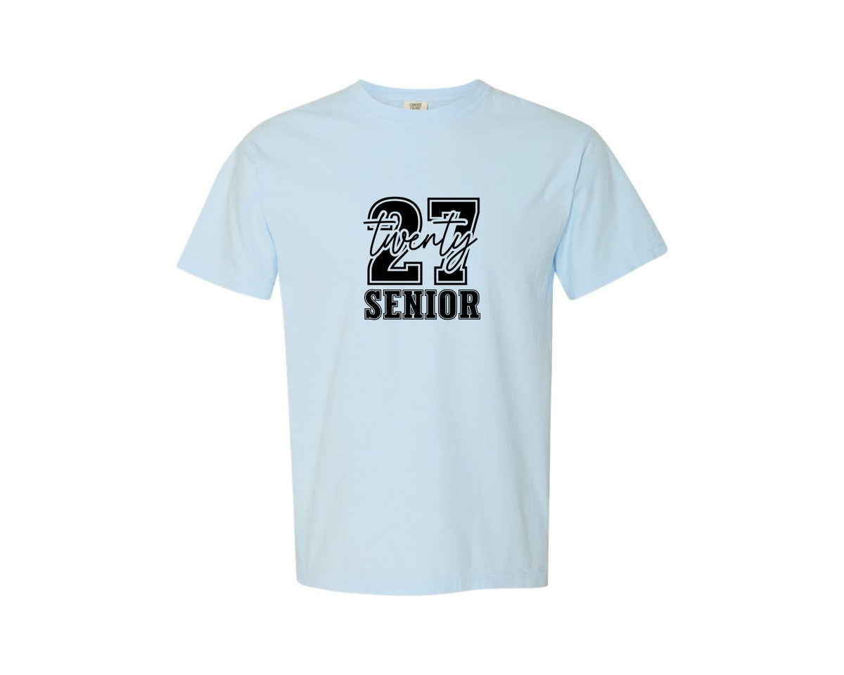 brand:Comfort Colors|color:Chambray|Senior Class Of 2027 Svgsenior 2027 Graphic T-Shirt
