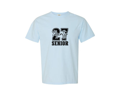brand:Comfort Colors|color:Chambray|Senior Class Of 2027 Svgsenior 2027 Graphic T-Shirt