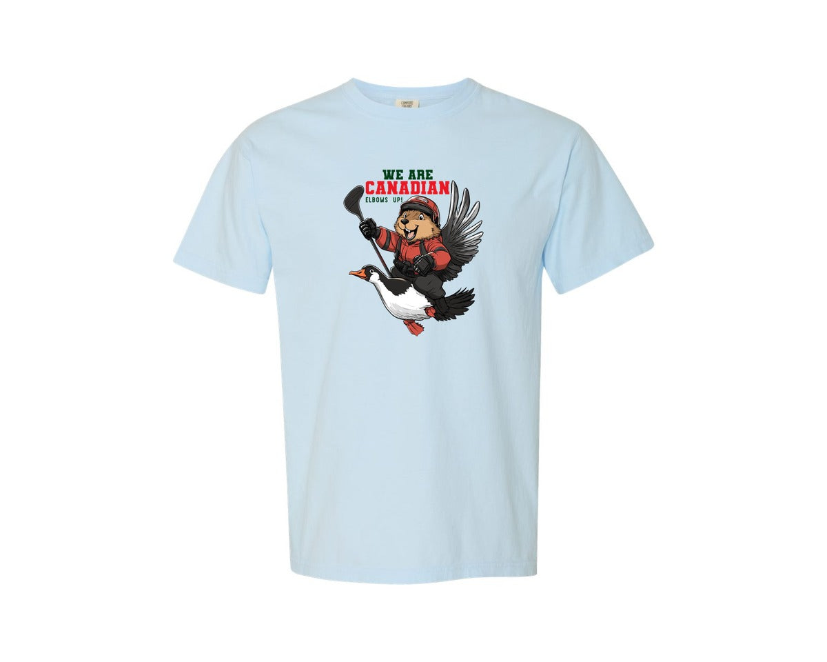 brand:Comfort Colors|color:Chambray|We Are Canada Elbows Up Graphic T-Shirt