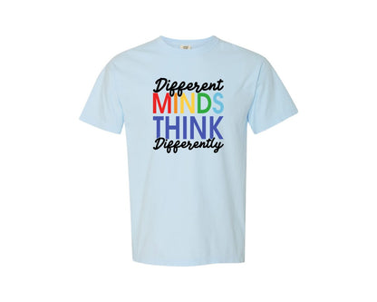 brand:Comfort Colors|color:Chambray|Different Minds Autism T Shirt Graphic T-Shirt