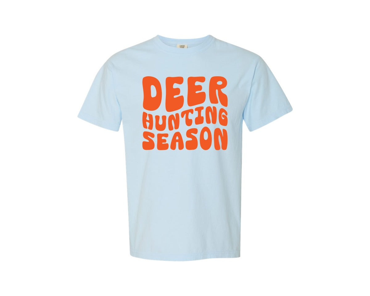 brand:Comfort Colors|color:Chambray|Retro Deer Hunting Season Design 2 Graphic T-Shirt