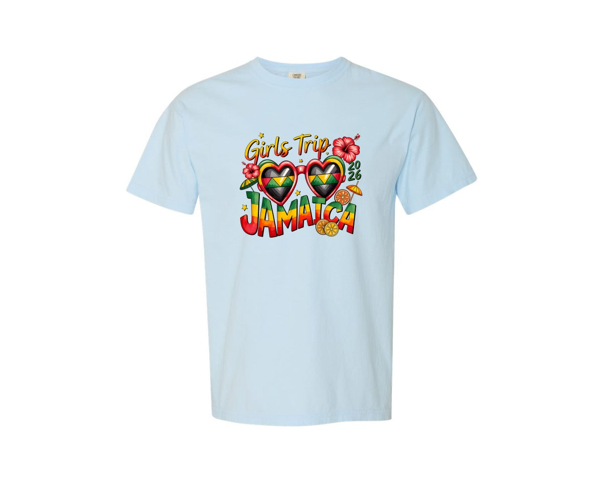 brand:Comfort Colors|color:Chambray|Girls Trip Jamaica 2026 Graphic T-Shirt