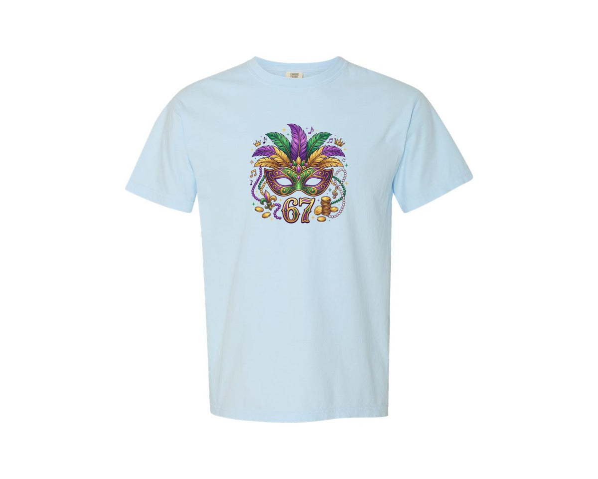 brand:Comfort Colors|color:Chambray|Six Seven 67 Mardi Gras Meme 2 Graphic T-Shirt