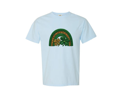 brand:Comfort Colors|color:Chambray|St Patricks Day Rainbow Graphic T-Shirt
