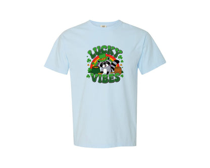 brand:Comfort Colors|color:Chambray|St Patricks Day Raccoon Graphic T-Shirt