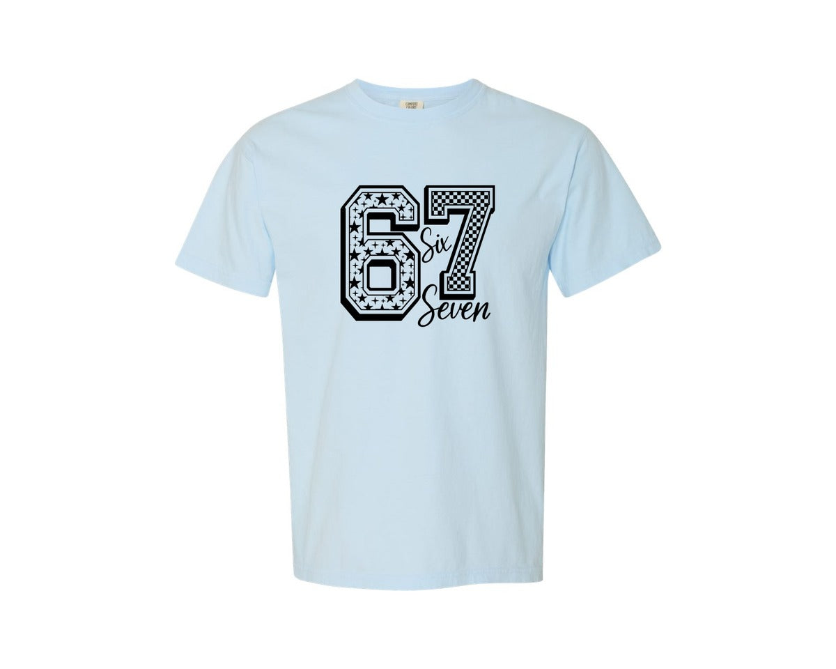 brand:Comfort Colors|color:Chambray|Funny 67 Six Seven Svg6 7 Meme Graphic T-Shirt