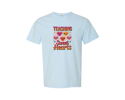 brand:Comfort Colors|color:Chambray|Teaching Sweet Hearts Design 2 Graphic T-Shirt