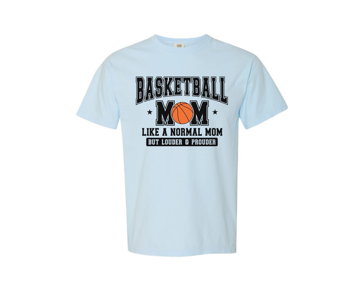 brand:Comfort Colors|color:Chambray|Basketball Mom Loud And Proud Mama Graphic T-Shirt