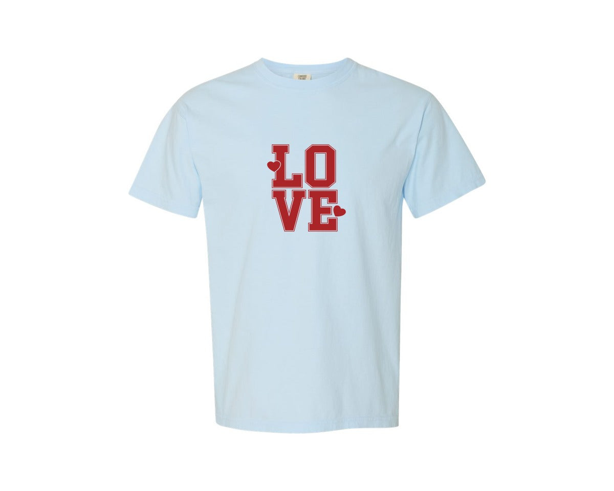 brand:Comfort Colors|color:Chambray|Love Valentine 3 Graphic T-Shirt