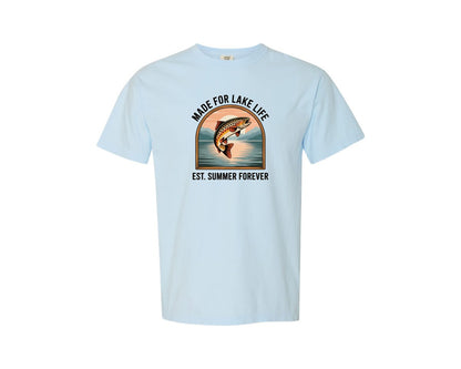 brand:Comfort Colors|color:Chambray|Vintage Fishing Summer T Shirt Design Graphic T-Shirt