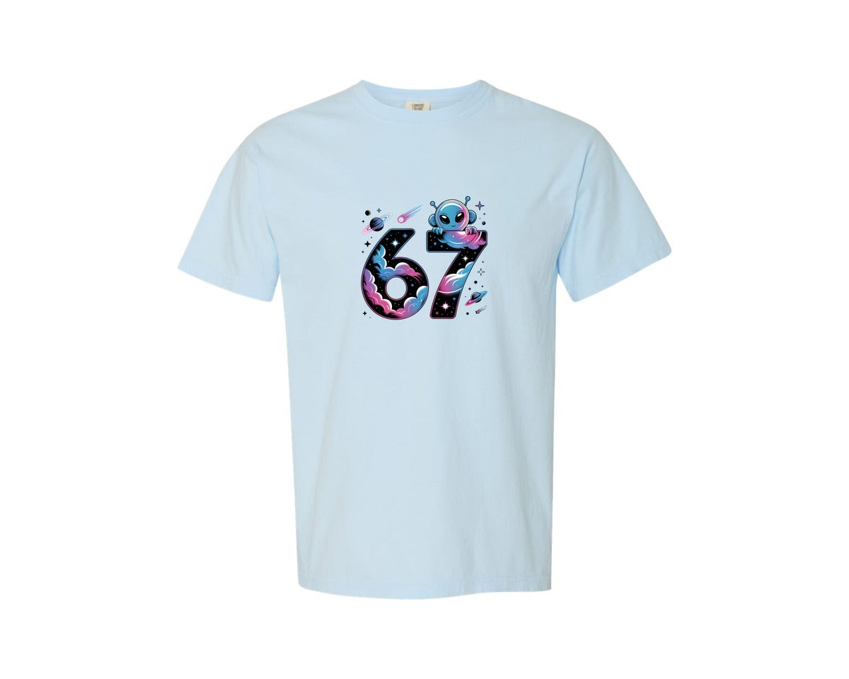 brand:Comfort Colors|color:Chambray|67 Alien Graphic T-Shirt