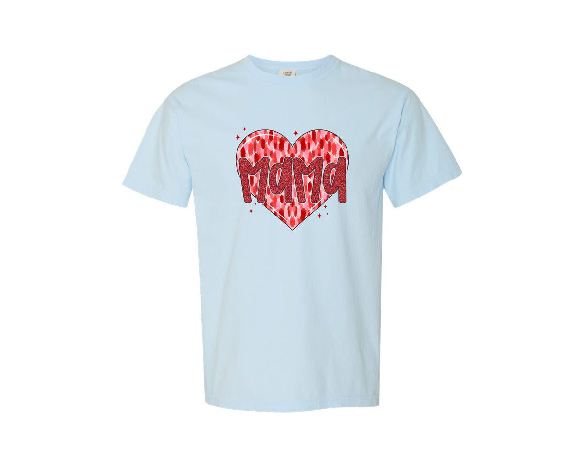 brand:Comfort Colors|color:Chambray|Valentine Mama Coquette 10 Graphic T-Shirt