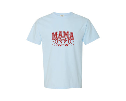 brand:Comfort Colors|color:Chambray|Loved Mama Mom Valentine 2 Graphic T-Shirt