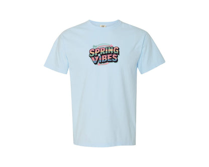 brand:Comfort Colors|color:Chambray|Spring Vibes Easter T Shirt Design Graphic T-Shirt