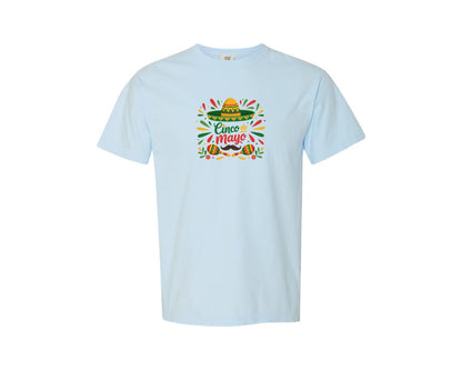 brand:Comfort Colors|color:Chambray|Cinco De Mayo Sombrero Graphic T-Shirt