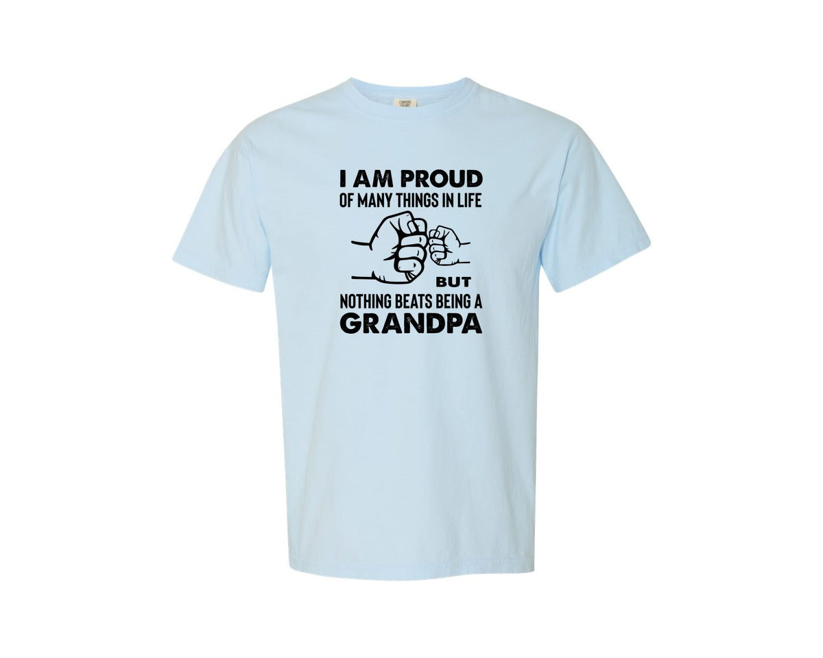 brand:Comfort Colors|color:Chambray|I Am Proud Grandpa Fathers Day Graphic T-Shirt