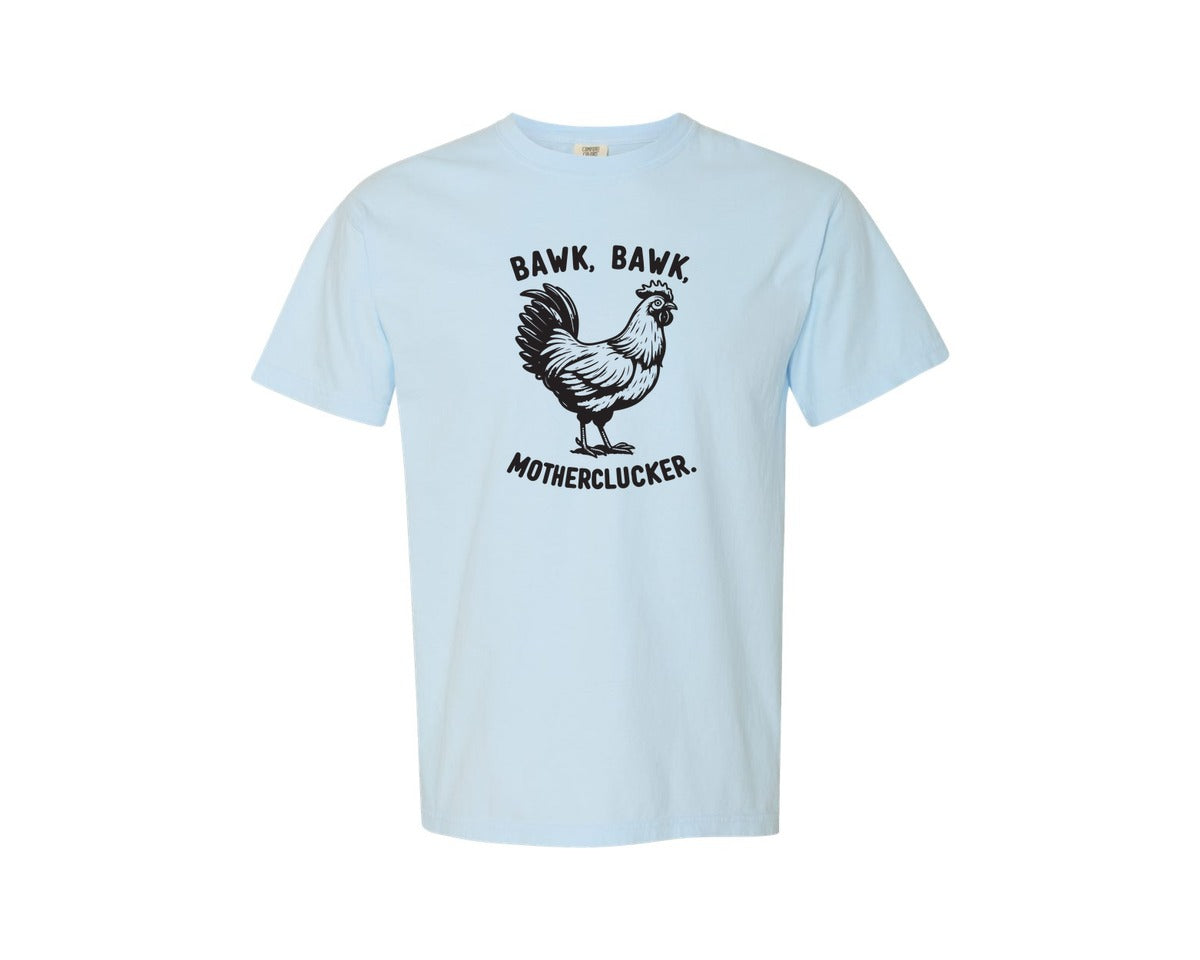 brand:Comfort Colors|color:Chambray|Funny Chicken Chicken Mom Graphic T-Shirt