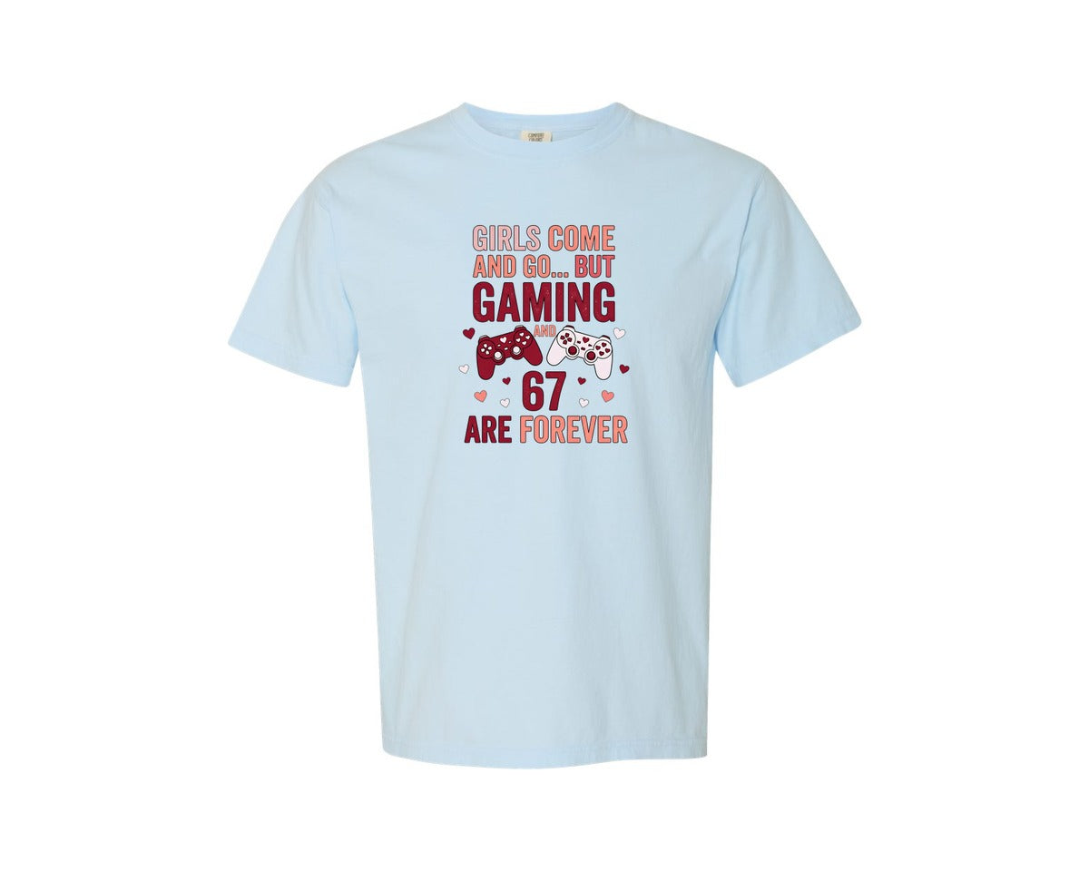 brand:Comfort Colors|color:Chambray|Funny Valentine Gaming Graphic T-Shirt